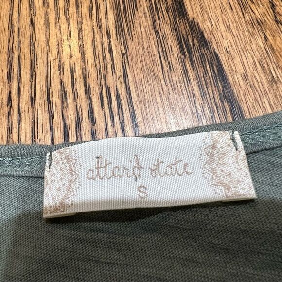 Altar’d State Boho Olive Green short Sleeve Top Size - Picture 8 of 9